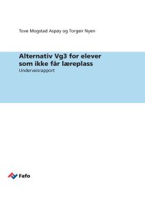 Alternativ VG3 for elever som ikke får læreplass