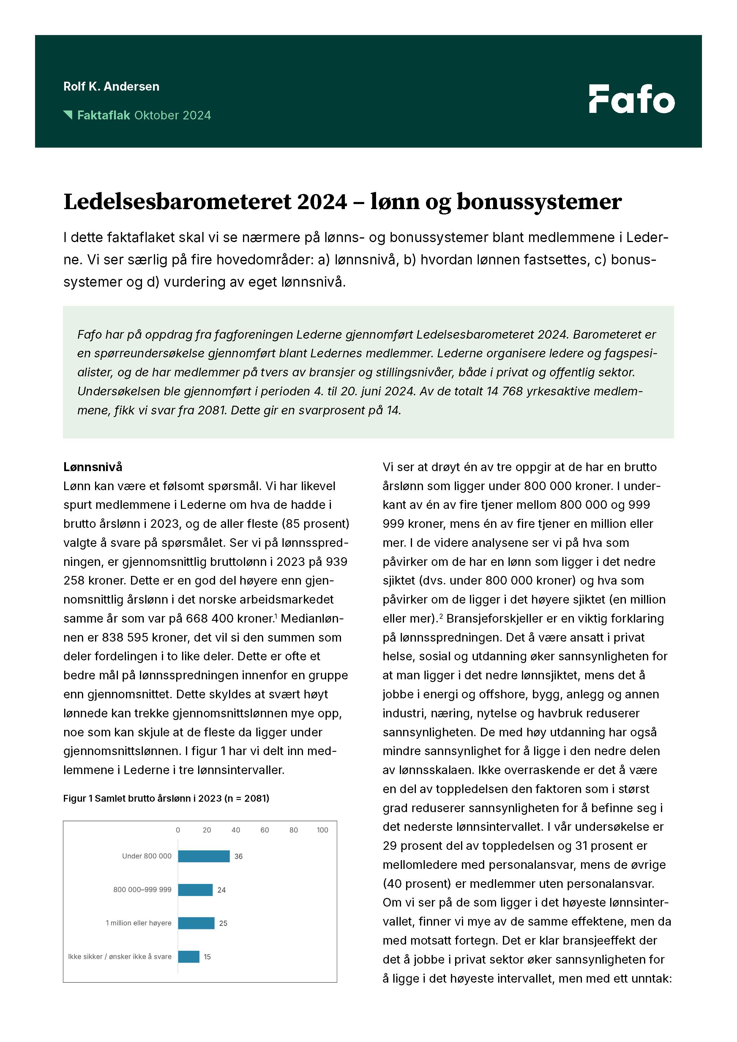 Ledelsesbarometeret 2024 – lønn og bonussystemer