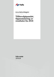 Tillitsvalgtpanelet. Oppsummering av resultater fra 2018