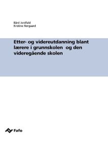 Etter- og videreutdanning blant lærere i grunnskolen og den videregående skolen