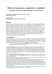 HRM and IR perspectives - antagonistic or compatible?