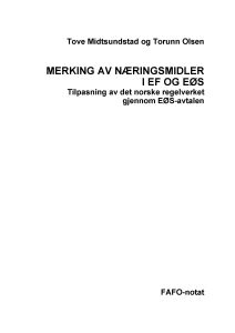 Merking av næringsmidler i EF og EØS