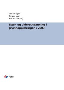 Etter- og videreutdanning i grunnopplæringen i 2003