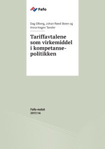 Tariffavtalene som virkemiddel i kompetansepolitikken