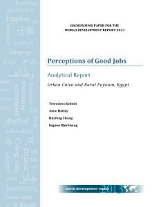 Perceptions of Good Jobs. Analytical Report. Urban Cairo and Rural Fayoum, Egypt