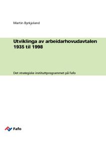 Utviklinga av arbeidarhovudavtalen 1935 til 1998