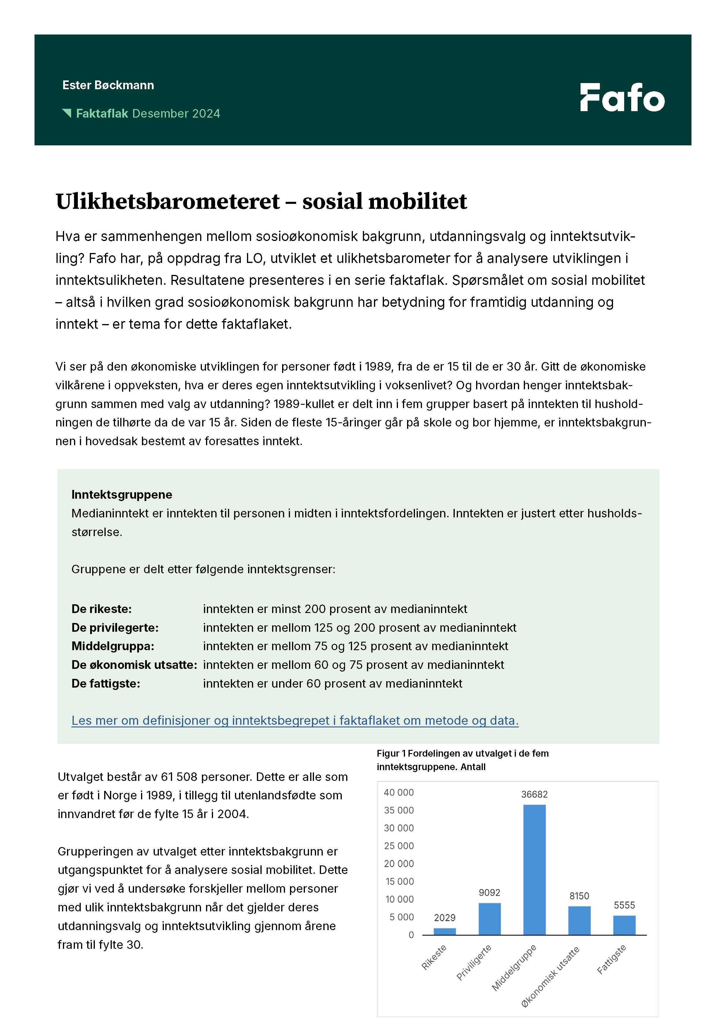 Ulikhetsbarometeret – sosial mobilitet