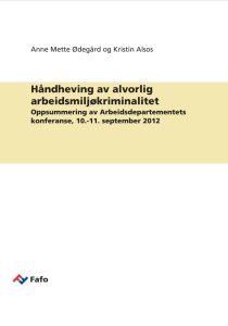 Håndheving av alvorlig arbeidsmiljøkriminalitet