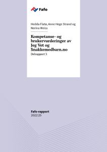 Kompetanse- og brukervurderinger av Jeg Vet og Snakkemedbarn.no