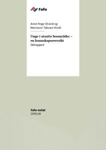 Unge i utsatte boområder – en kunnskapsoversikt