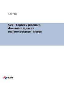 §20 – Fagbrev gjennom dokumentasjon av realkompetanse i Norge