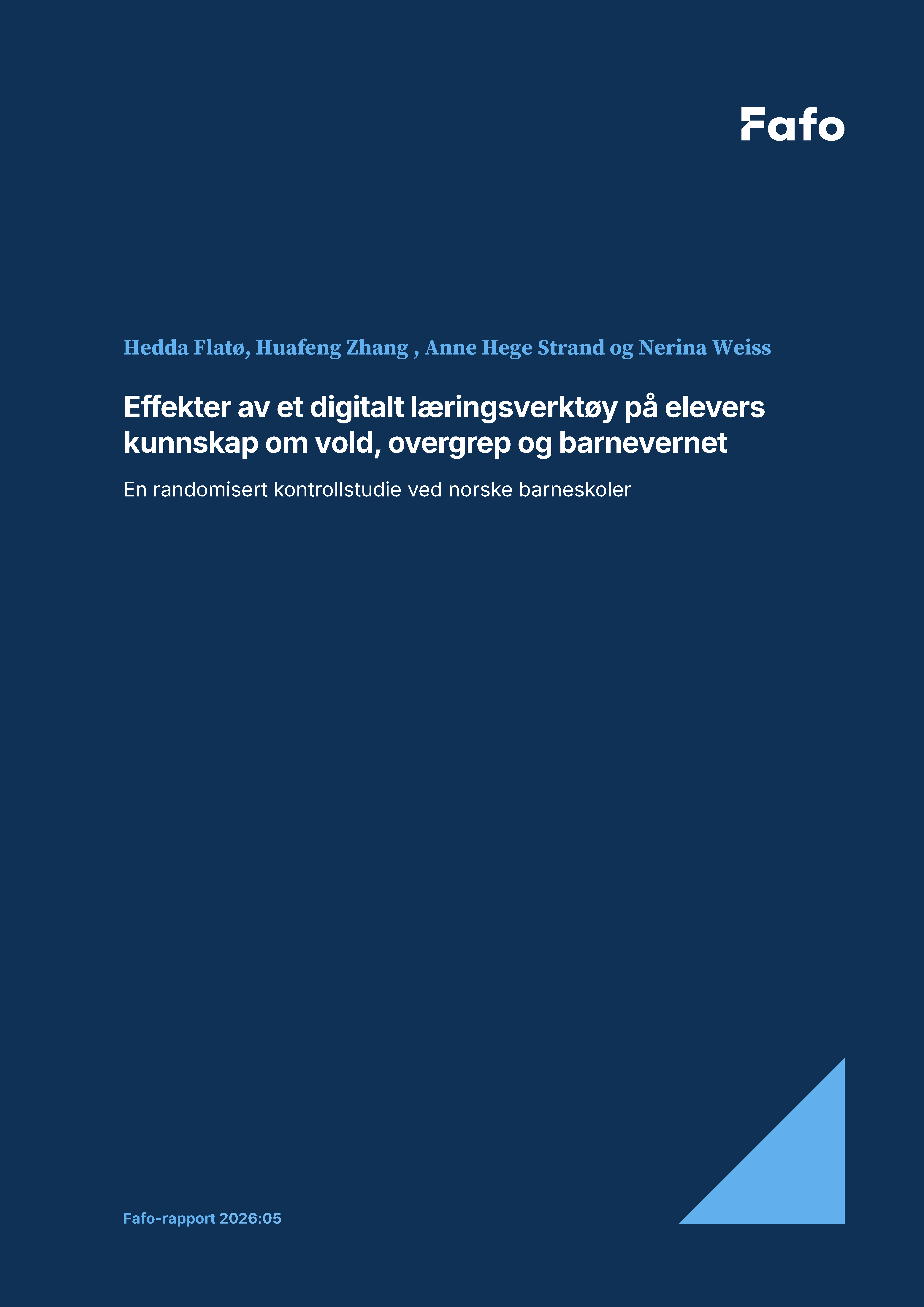 Effekter av et digitalt læringsverktøy på elevers kunnskap om vold, overgrep og barnevernet