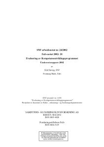 Evaluering av Kompetanseutviklingsprogrammet. Underveisrapport 2002