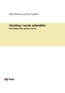 Varsling i norsk arbeidsliv