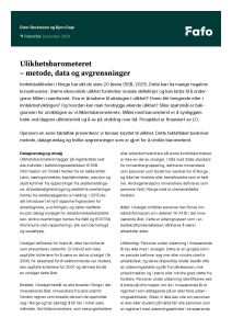 Ulikhetsbarometeret – metode, data og avgrensninger