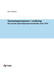 Tjenestepensjoner i endring