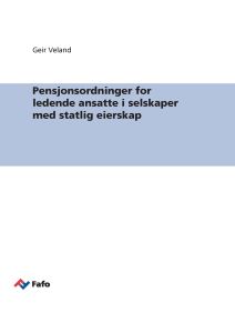 Pensjonsordninger for ledende ansatte i selskaper med statlig eierskap
