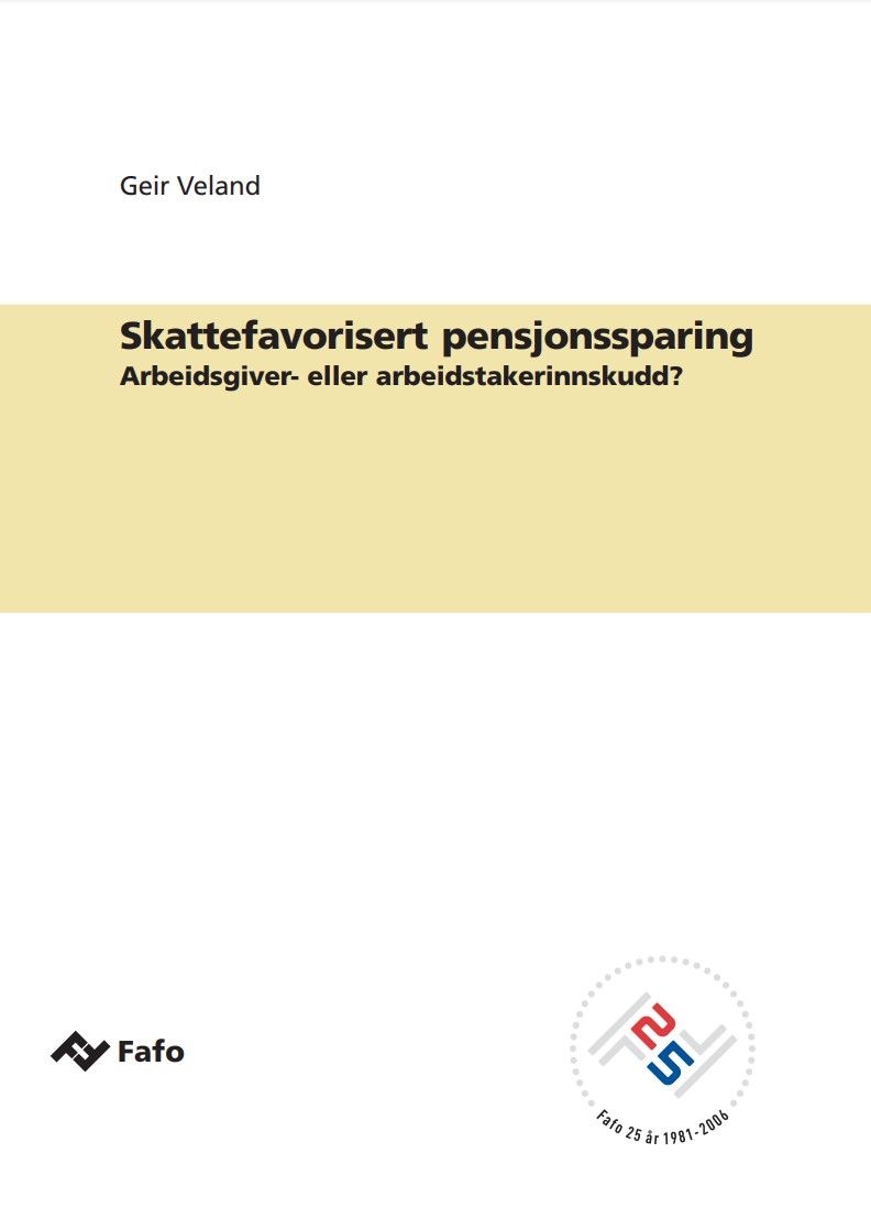 Skattefavorisert pensjonssparing