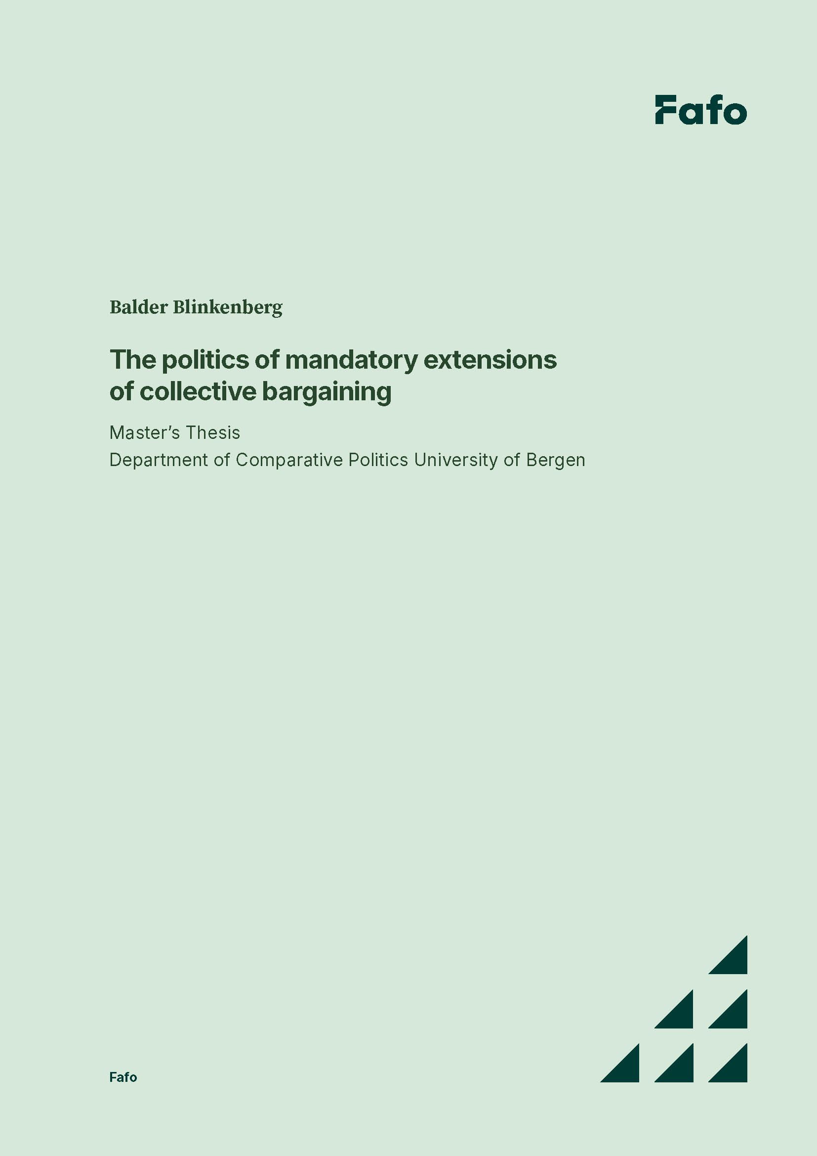 The politics of mandatory extensions of collective bargaining