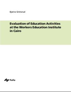 Evaluation of Education Activities at the Workers Education Institute in Cairo