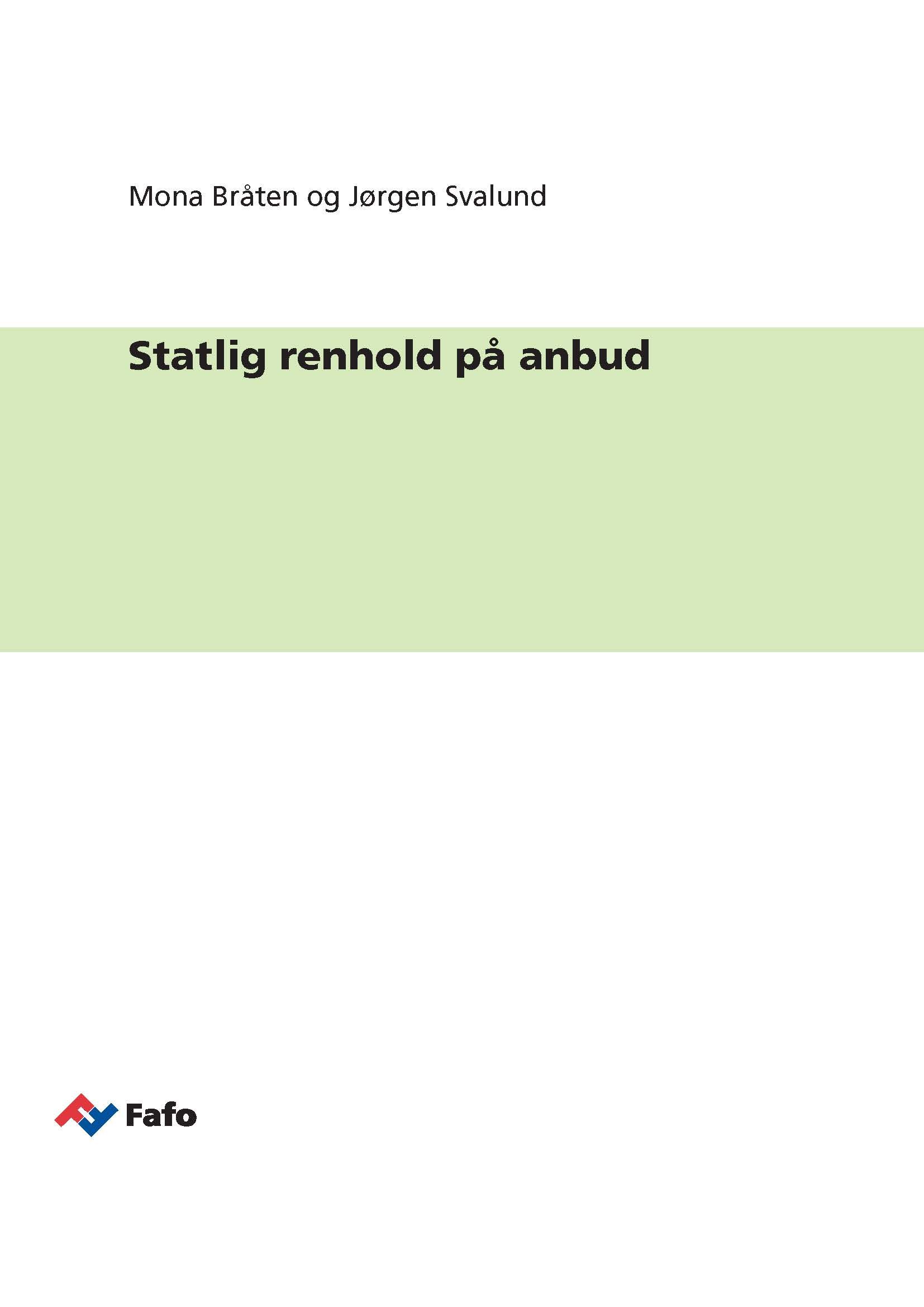 Statlig renhold på anbud