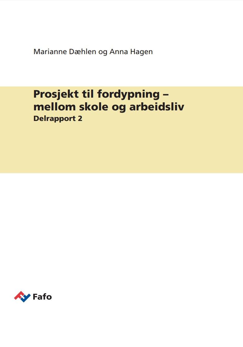 Prosjekt til fordypning – mellom skole og arbeidsliv. Delrapport 2