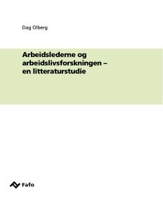 Arbeidslederne og arbeidslivsforskningen – en litteraturstudie