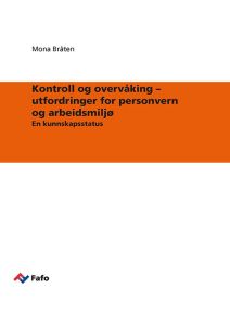 Kontroll og overvåking – utfordringer for personvern og arbeidsmiljø