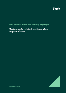 Mesterbrevets rolle i arbeidslivet og kunnskapssamfunnet