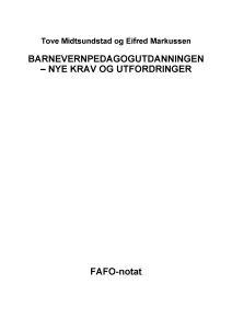Barnevernpedagogutdanningen – nye krav og utfordringer