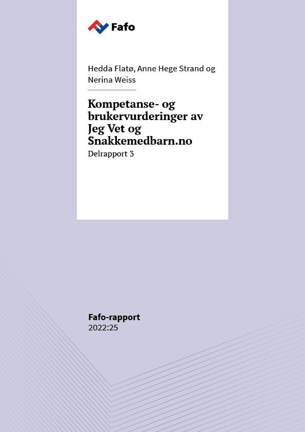 Kompetanse- og brukervurderinger av Jeg Vet og Snakkemedbarn.no