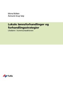 Lokale lønnsforhandlinger og forhandlingsstrategier