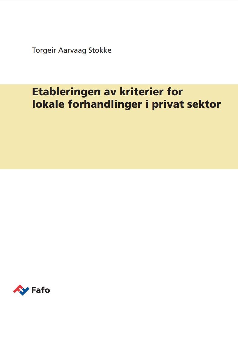 Etableringen av kriterier for lokale forhandlinger i privat sektor