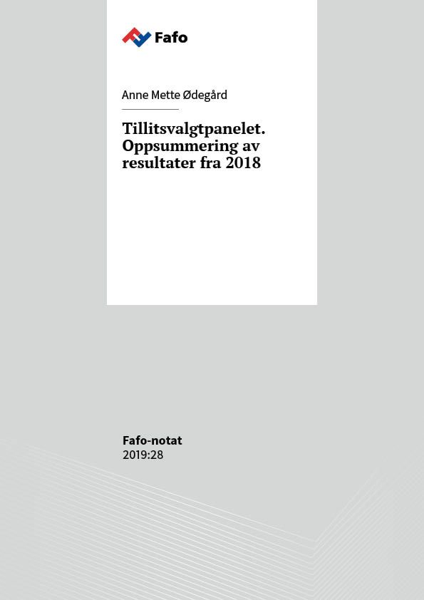 Tillitsvalgtpanelet. Oppsummering av resultater fra 2018
