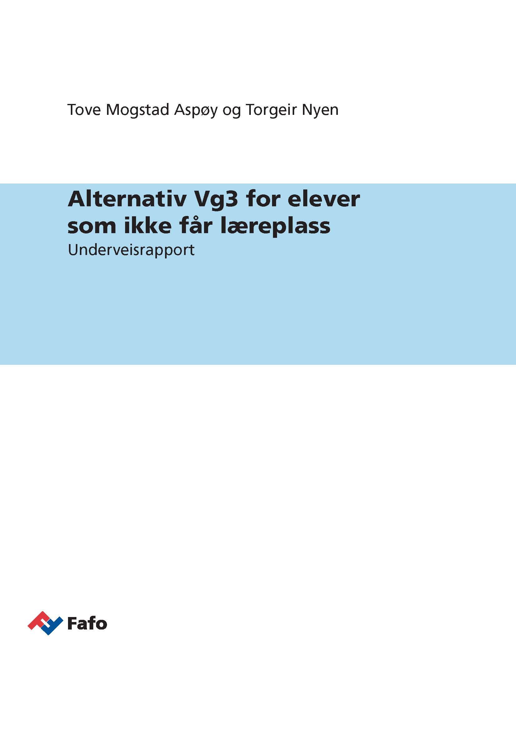 Alternativ VG3 for elever som ikke får læreplass