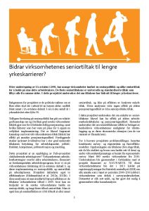 Bidrar virksomhetenes seniortiltak til lengre  yrkeskarrierer?